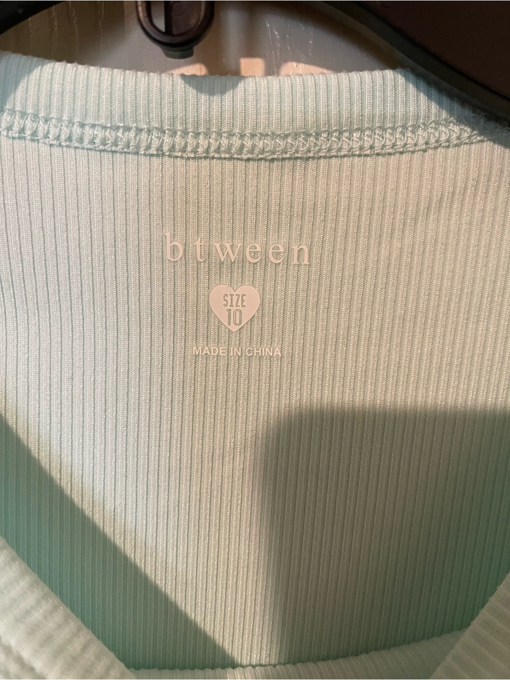btween Aqua Ribbed Tee with Rhinestone Butterfly - Picture 4 of 6